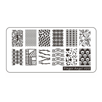 12*6cm Esküvői Szöveg Gothic Letter Design Plate 0-9 Alphabet levél csíkos hálósablon Nyomtatott stencil körömbélyegző lemez TL24-98