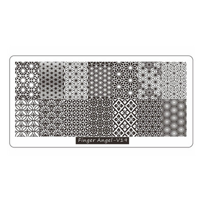 12*6cm Esküvői Szöveg Gothic Letter Design Plate 0-9 Alphabet levél csíkos hálósablon Nyomtatott stencil körömbélyegző lemez TL24-98
