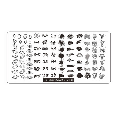 12*6cm Esküvői Szöveg Gothic Letter Design Plate 0-9 Alphabet levél csíkos hálósablon Nyomtatott stencil körömbélyegző lemez TL24-98
