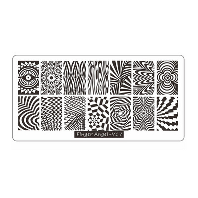 12*6cm Esküvői Szöveg Gothic Letter Design Plate 0-9 Alphabet levél csíkos hálósablon Nyomtatott stencil körömbélyegző lemez TL24-98
