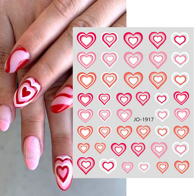 1PC Heart Love 3D αυτοκόλλητα νυχιών για την ημέρα του Αγίου Βαλεντίνου Αυτοκόλλητα συρόμενα Αυτοκόλλητα Αξεσουάρ μανικιούρ Αυτοκόλλητα διακόσμησης νυχιών