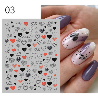 1PC Heart Love 3D αυτοκόλλητα νυχιών για την ημέρα του Αγίου Βαλεντίνου Αυτοκόλλητα συρόμενα Αυτοκόλλητα Αξεσουάρ μανικιούρ Αυτοκόλλητα διακόσμησης νυχιών