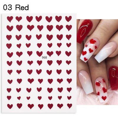 1PC Heart Love 3D αυτοκόλλητα νυχιών για την ημέρα του Αγίου Βαλεντίνου Αυτοκόλλητα συρόμενα Αυτοκόλλητα Αξεσουάρ μανικιούρ Αυτοκόλλητα διακόσμησης νυχιών