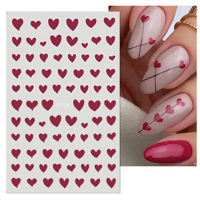 1PC Heart Love 3D αυτοκόλλητα νυχιών για την ημέρα του Αγίου Βαλεντίνου Αυτοκόλλητα συρόμενα Αυτοκόλλητα Αξεσουάρ μανικιούρ Αυτοκόλλητα διακόσμησης νυχιών