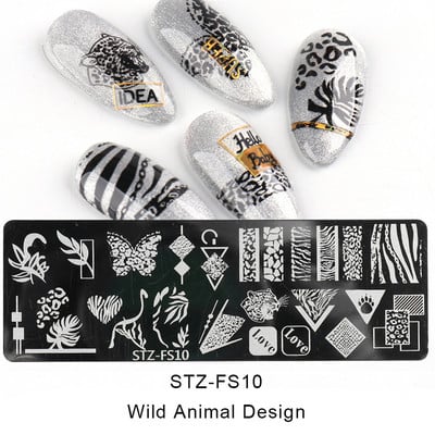 12*6 cm-es Graffiti mintás körömdíszítő sablonok Bélyegzőlemez Graffiti Art bélyegzőlemez Körömdíszítő sablonok Nails Art lemezekhez