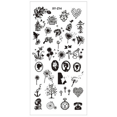 12*6 cm-es Graffiti mintás körömdíszítő sablonok Bélyegzőlemez Graffiti Art bélyegzőlemez Körömdíszítő sablonok Nails Art lemezekhez