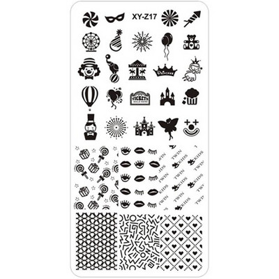12*6 cm-es Graffiti mintás körömdíszítő sablonok Bélyegzőlemez Graffiti Art bélyegzőlemez Körömdíszítő sablonok Nails Art lemezekhez