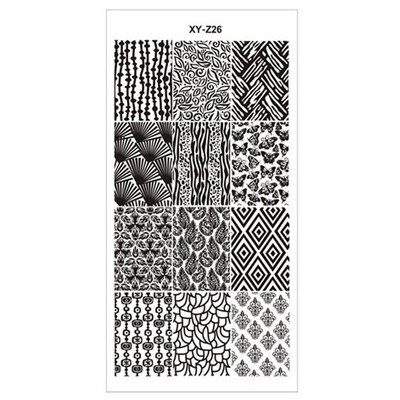 12*6 cm-es Graffiti mintás körömdíszítő sablonok Bélyegzőlemez Graffiti Art bélyegzőlemez Körömdíszítő sablonok Nails Art lemezekhez