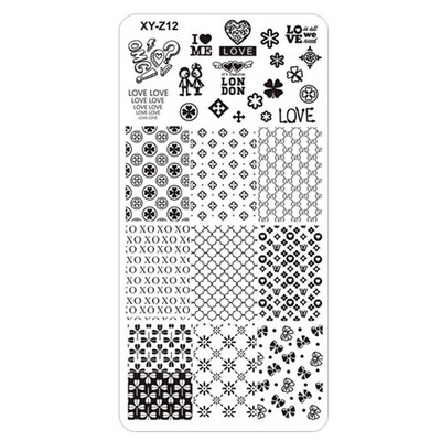 12*6 cm-es Graffiti mintás körömdíszítő sablonok Bélyegzőlemez Graffiti Art bélyegzőlemez Körömdíszítő sablonok Nails Art lemezekhez