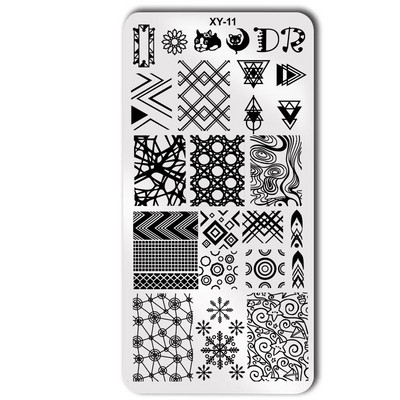 1db 6*12cm-es luxusmárkás körömsablon rozsdamentes acél zselés körömnyomtató sablon karácsonyi lemeztervező nyomdaforma szerszám