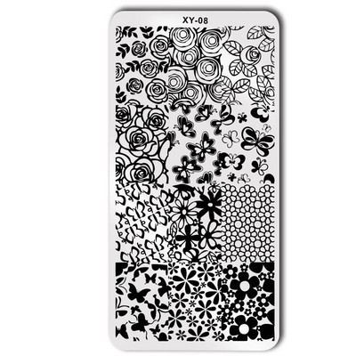 1db 6*12cm-es luxusmárkás körömsablon rozsdamentes acél zselés körömnyomtató sablon karácsonyi lemeztervező nyomdaforma szerszám