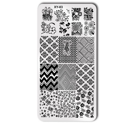 1db 6*12cm-es luxusmárkás körömsablon rozsdamentes acél zselés körömnyomtató sablon karácsonyi lemeztervező nyomdaforma szerszám