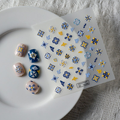 Elegantne Bohemia Design 5D küünekleebised küüned teisaldatavad liugurid reljeefsed kleebised