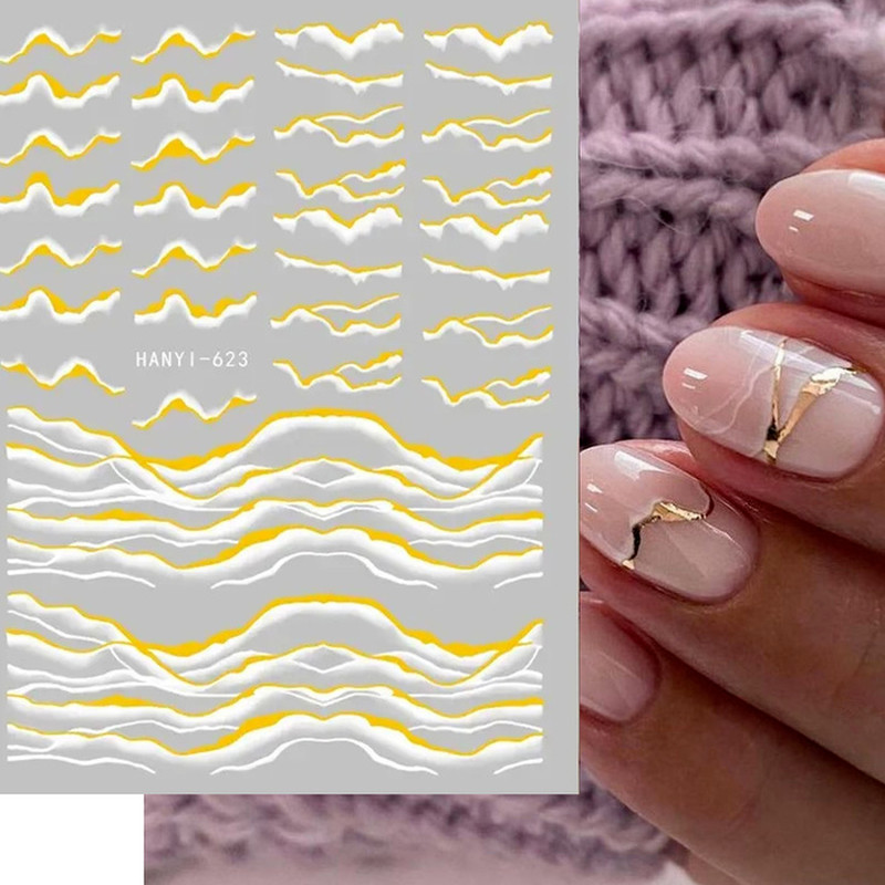 Hátsó ragasztó matricák 3D körömmatricák fekete fehér geometriai rajzok minták körömmatricák díszítés körömdíszítéshez Szépség