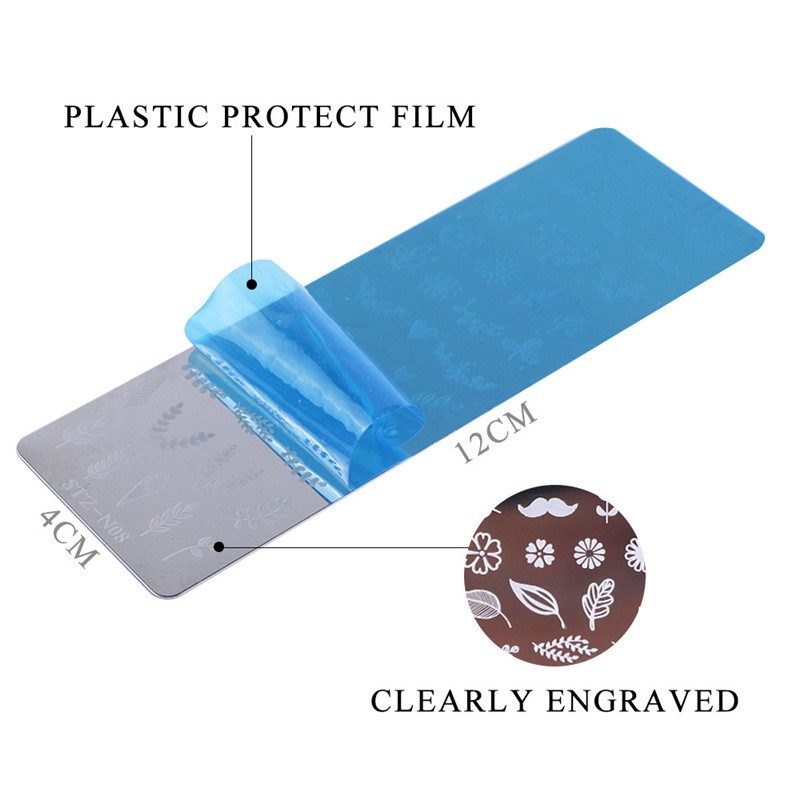 Nail Art Bélyegző Virág Hópehely Levelek Geometrikus Állati Barkácsolás Kiváló Nail Art Design Köröm bélyegző Transzfer lemez sablon