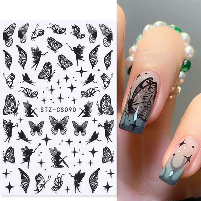 Skull Snake Absztrakt arc Körömmatricák Gothic Design Halloween Karácsonyi tetoválás Anime csúszkák körmökhöz Manikűr SACA725-732