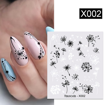 Harunouta 1 τμχ Spring Water Nail Decal and Sticker Flower Leaf Tree Green Simple Summer Slider for Manicuring Nail Art Watermark