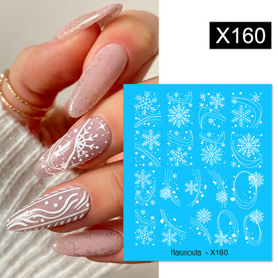 Harunouta 1 τμχ Spring Water Nail Decal and Sticker Flower Leaf Tree Green Simple Summer Slider for Manicuring Nail Art Watermark