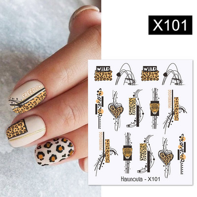 Harunouta 1 τμχ Spring Water Nail Decal and Sticker Flower Leaf Tree Green Simple Summer Slider for Manicuring Nail Art Watermark