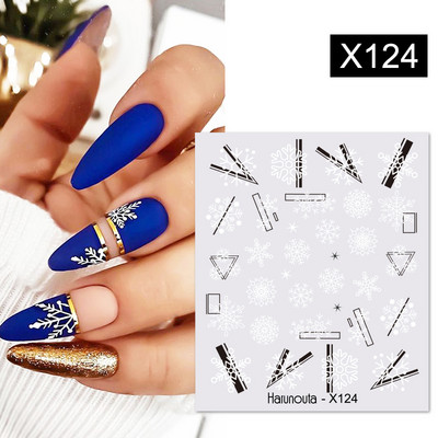 Harunouta 1 τμχ Spring Water Nail Decal and Sticker Flower Leaf Tree Green Simple Summer Slider for Manicuring Nail Art Watermark