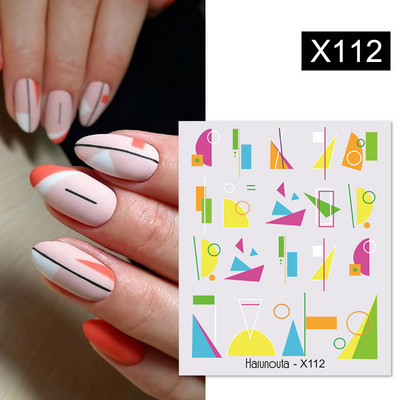 Harunouta 1 τμχ Spring Water Nail Decal and Sticker Flower Leaf Tree Green Simple Summer Slider for Manicuring Nail Art Watermark