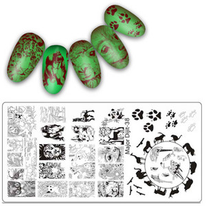 Major Dijit Nail Stamping Plate Stamp Flower Plate Line Σχέδιο Διχτυού Ορθογώνιο Πρότυπο Σφραγίδας Μανικιούρ Πλάκα εικόνας Nail Art