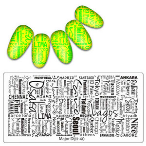 Major Dijit Nail Stamping Plate Stamp Flower Plate Line Σχέδιο Διχτυού Ορθογώνιο Πρότυπο Σφραγίδας Μανικιούρ Πλάκα εικόνας Nail Art