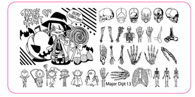Major Dijit Nail Stamping Plate Stamp Flower Plate Line Σχέδιο Διχτυού Ορθογώνιο Πρότυπο Σφραγίδας Μανικιούρ Πλάκα εικόνας Nail Art