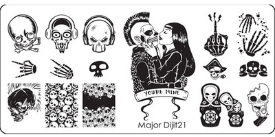 Major Dijit Nail Stamping Plate Stamp Flower Plate Line Σχέδιο Διχτυού Ορθογώνιο Πρότυπο Σφραγίδας Μανικιούρ Πλάκα εικόνας Nail Art