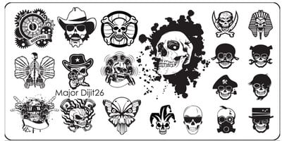 Major Dijit Nail Stamping Plate Stamp Flower Plate Line Σχέδιο Διχτυού Ορθογώνιο Πρότυπο Σφραγίδας Μανικιούρ Πλάκα εικόνας Nail Art