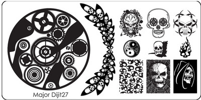 Major Dijit Nail Stamping Plate Stamp Flower Plate Line Σχέδιο Διχτυού Ορθογώνιο Πρότυπο Σφραγίδας Μανικιούρ Πλάκα εικόνας Nail Art