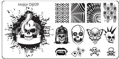 Major Dijit Nail Stamping Plate Stamp Flower Plate Line Σχέδιο Διχτυού Ορθογώνιο Πρότυπο Σφραγίδας Μανικιούρ Πλάκα εικόνας Nail Art
