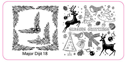 Major Dijit Nail Stamping Plate Stamp Flower Plate Line Σχέδιο Διχτυού Ορθογώνιο Πρότυπο Σφραγίδας Μανικιούρ Πλάκα εικόνας Nail Art