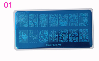Major Dijit Nail Stamping Plate Stamp Flower Plate Line Σχέδιο Διχτυού Ορθογώνιο Πρότυπο Σφραγίδας Μανικιούρ Πλάκα εικόνας Nail Art