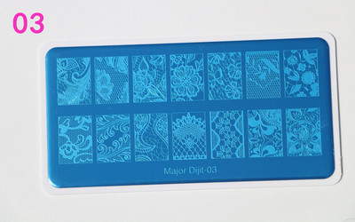 Major Dijit Nail Stamping Plate Stamp Flower Plate Line Σχέδιο Διχτυού Ορθογώνιο Πρότυπο Σφραγίδας Μανικιούρ Πλάκα εικόνας Nail Art