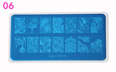 Major Dijit Nail Stamping Plate Stamp Flower Plate Line Σχέδιο Διχτυού Ορθογώνιο Πρότυπο Σφραγίδας Μανικιούρ Πλάκα εικόνας Nail Art