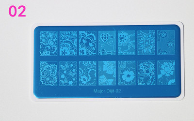 Major Dijit Nail Stamping Plate Stamp Flower Plate Line Σχέδιο Διχτυού Ορθογώνιο Πρότυπο Σφραγίδας Μανικιούρ Πλάκα εικόνας Nail Art