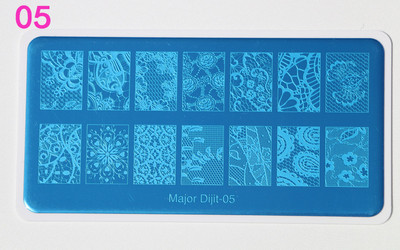 Major Dijit Nail Stamping Plate Stamp Flower Plate Line Σχέδιο Διχτυού Ορθογώνιο Πρότυπο Σφραγίδας Μανικιούρ Πλάκα εικόνας Nail Art
