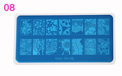 Major Dijit Nail Stamping Plate Stamp Flower Plate Line Σχέδιο Διχτυού Ορθογώνιο Πρότυπο Σφραγίδας Μανικιούρ Πλάκα εικόνας Nail Art