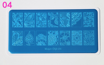 Major Dijit Nail Stamping Plate Stamp Flower Plate Line Σχέδιο Διχτυού Ορθογώνιο Πρότυπο Σφραγίδας Μανικιούρ Πλάκα εικόνας Nail Art