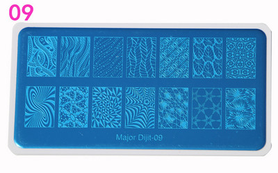 Major Dijit Nail Stamping Plate Stamp Flower Plate Line Σχέδιο Διχτυού Ορθογώνιο Πρότυπο Σφραγίδας Μανικιούρ Πλάκα εικόνας Nail Art