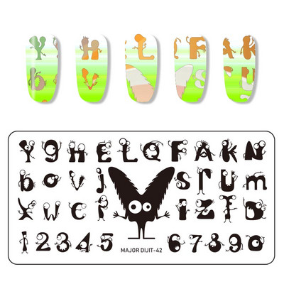 Major Dijit Nail Stamping Plate Stamp Flower Plate Line Σχέδιο Διχτυού Ορθογώνιο Πρότυπο Σφραγίδας Μανικιούρ Πλάκα εικόνας Nail Art
