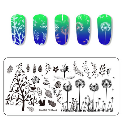 Major Dijit Nail Stamping Plate Stamp Flower Plate Line Σχέδιο Διχτυού Ορθογώνιο Πρότυπο Σφραγίδας Μανικιούρ Πλάκα εικόνας Nail Art