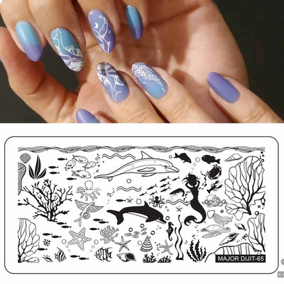 Major Dijit Nail Stamping Plate Stamp Flower Plate Line Σχέδιο Διχτυού Ορθογώνιο Πρότυπο Σφραγίδας Μανικιούρ Πλάκα εικόνας Nail Art