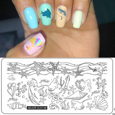 Major Dijit Nail Stamping Plate Stamp Flower Plate Line Σχέδιο Διχτυού Ορθογώνιο Πρότυπο Σφραγίδας Μανικιούρ Πλάκα εικόνας Nail Art