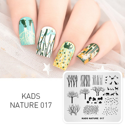 Πρότυπο KADS Nail Art 36 Σχέδια Κινεζικό στιλ ζωγραφική με μελάνι Wordart Image Πρότυπο για σφράγιση νυχιών Πλάκα για στάμπα νυχιών Στένσιλ