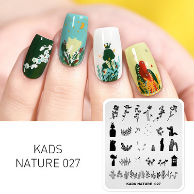 Πρότυπο KADS Nail Art 36 Σχέδια Κινεζικό στιλ ζωγραφική με μελάνι Wordart Image Πρότυπο για σφράγιση νυχιών Πλάκα για στάμπα νυχιών Στένσιλ