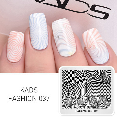 Πρότυπο KADS Nail Art 36 Σχέδια Κινεζικό στιλ ζωγραφική με μελάνι Wordart Image Πρότυπο για σφράγιση νυχιών Πλάκα για στάμπα νυχιών Στένσιλ