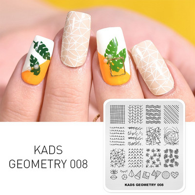 Πρότυπο KADS Nail Art 36 Σχέδια Κινεζικό στιλ ζωγραφική με μελάνι Wordart Image Πρότυπο για σφράγιση νυχιών Πλάκα για στάμπα νυχιών Στένσιλ