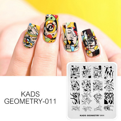 Πρότυπο KADS Nail Art 36 Σχέδια Κινεζικό στιλ ζωγραφική με μελάνι Wordart Image Πρότυπο για σφράγιση νυχιών Πλάκα για στάμπα νυχιών Στένσιλ